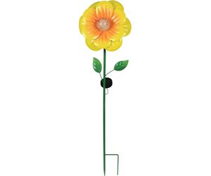 Flower Solar Stake Light Anemone Metal Luxform Lighting Garden Decor Yellow
