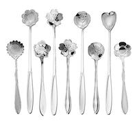 Flower Spoon Coffee Teaspoon Set, ESRISE Stainless Steel Tea Spoon Dessert Spoon (Silver)