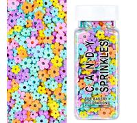 Flower Sprinkles, Spring Sprinkles Edible Flowers for Cake Decorating, Mix Sizes Confetti Baking Sugar for Cupcake, Cookie, Donut Dessert Decoration, Wedding Party Chirstmas Supplies