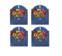 Flower Stained Glass Horizontal Full Single-Sided Printing Pearlescent Paper Birthday Halloween Christmas Halloween Birthday Party Holiday Greeting Card