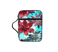 Flower Stained Glass Print Bible Cover Lightweight Tablet Sleeve Durable Makeup Bag Pencil Case for Church School Travel