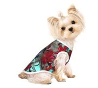 Flower Stained Glass Print Dog Shirt Summer Pet T-Shirts Stretchy Cats Dogs Tee Shirt Sleeveless Tank Top Dog Vest