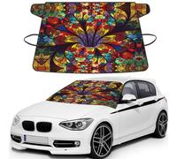 flower stained glass Printed Car Windshield Cover, Waterproof Winter Snow Shield, Anti Frost Guard for Auto Glass
