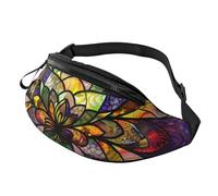 Flower Stained Glass Printed Personalized Waist Bag, Lightweight and Versatile Crossbody Bag for Everyday and Outdoor Adventures