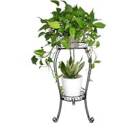Flower Stand 2 Tier 28.4inch Tall Metal Plant Stand Flower Pot Rack 11.8 inches Diameter Holds Big Heavy Plants,Black