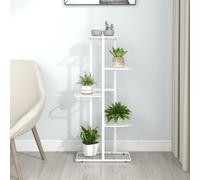 Flower Stand 5-Tier White Metal 43x22x98 cm Indoor Plant Display Rack Sturdy UK