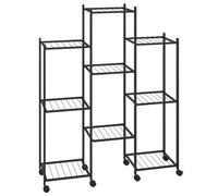 Flower Stand Black Iron Plant Stand Storage Rack with/without Wheel vidaXL