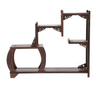 flower stand Display Shelf Curio Rack Stand Desktop Storage Wooden Wood Figurines Pot Flower Cabinet Rosewood Retro Planter Ornament