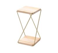 flower stand Iron Flower Rack Wooden Shelf Balcony Simple Floor Type Plant Double-layer Storage