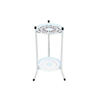 flower stand Iron Flower Stand Multi-functional Double-layer Plant Balcony Floor Shelf Indoor Pots Succulent Holder(A)