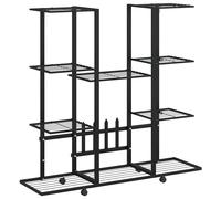 Flower Stand Iron Plant Display Shelf Black/White with/without Wheel vidaXL
