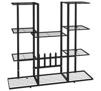 Flower Stand Iron Plant Display Shelf Black/White with/without Wheel vidaXL