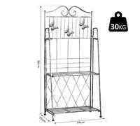 3-Tier Garden Plant Stand Metal Flower Display Rack for Potted Plants Balcony Outsunny Silver One Size
