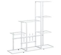 Flower Stand Plant Rack Display Shelf White/Black with/without Wheel vidaXL