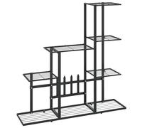 vidaXL Flower Stand 94.5x25x88 cm Black Metal UK HOT