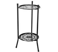 Flower Stand Plant Stand Dual Layer Heavy Duty Flower 20x12In Metal Plant Holder Hollow Carved Minimalist Rust Resistant Floor Table for Living Room Balcony