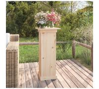 Flower stand solid pinewood natural 40x40x90 cm rustic plant displaying pedestal
