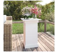 Flower Stand Solid Pinewood White 40x40x60 cm Rustic Plant Display Pedestal Tall