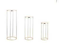 Flower Stand Wedding Centrepieces Gold Metal Column Wedding Centerpieces Wedding Decoration Ceremony Geometric Bulk Bootstrap with Plates Stage Display Stand