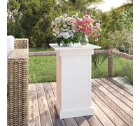 Flower Stand White Solid Pine 40 x 40 x 60 cm Plant Stand Plant Column for Balcony Patio Living Room Garden Indoor Outdoor Decoration and Greenery