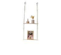 flower stand Wooden Shelf Macrame Wall Shelves Home Decor Corner Living Room Flower Pot Stand Storage Organizer(Shelf decor M0743)