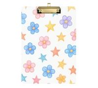 Flower & Star Pattern Folder clipboard Standard Hole for First Year Teacher Must Haves Size 9 x 12