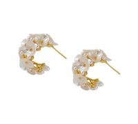 Flower Statement Earrings Modern Ear Jewelry Woman Stylish Studs Alloy Texture For Various Occasion Floral Studs Earrings