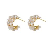 Flower Statement Earrings Modern Ear Jewelry Woman Stylish Studs Alloy Texture For Various Occasion Flower Earrings For Women