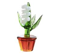 Flower Statue - Crystal Yellow Flowers Statue | Glass Daisy Figurine Home, Tabletop Ornament | Realistic Lily Of The Valley Shape Sculpture For Living Room Study, Glass Home Decor Figurine