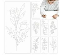Flower Stencils for Painting, Reusable Washable Flower Drawing Templates - Floral Stencils for Walls - for Wood Wall Floor Canvas Fabric Paper Door Furniture