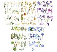 Flower Stickers for Scrapbooking, 200Pcs Vintage Floral Plant Stickers Transparent Wild Flowers Sticker for Journaling DIY Craft Cards