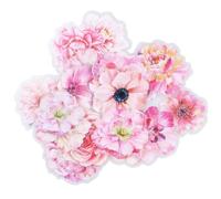 Flower Stickers for Scrapbooking DIY Crafts 50PCS Transparent Self-Adhesive Floral Stickers Waterproof Decorative Aesthetic Stickers for Water Bottle Laptop Card, Pink Rose, Peony