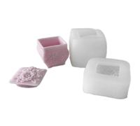 Flower Storage Jar Jewelry Organizer Silicone Mold Concrete Plaster Storage Box Molds for Organizing Enthusiasts Flexible and Easy to Demold Molds