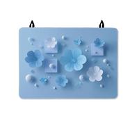 Flower Stove Top Cover for Electric Stove, Modern Minimalistic Cube Sphere Spring Blue Washable Kitchen Cover for Counter Space Extension Kitchen Countertop Decor 28x20 Inch