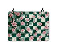 Flower Stove Top Cover for Electric Stove, Spring Floral Checkered Stem Spring Green Waterproof Electric Top Cover Protector Festive Holiday Kitchen Decor 28x20 Inch