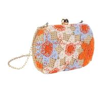 Flower Straw Clutches Handbags Women Beach Crossbody Bag Handwoven Summers Purse Wallet Evening Bag For Wedding Party Beach
