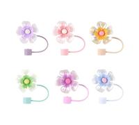 Flower Straw Toppers Cover for Stanley Cup, 30oz/40oz Cute Cherry Blossom Straw Covers Cap Reusable Straw Tips for 0.4inch Straws Stanley Cup Accessories