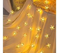 Flower String Lights Waterproof Battery Operated Fairy Lights 50L Outdoor Indoor Decoration for Balcony,Gazebo,Wedding,Camping,Bedroom,Garden,Party,Holiday （Warm White ）