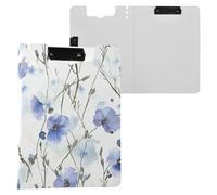 Flower Summer Watercolor Clipboard Folder Two Metal Clips Pen Holder Clip Board with Hard Cover Clipfolio Coaching Trade Quest