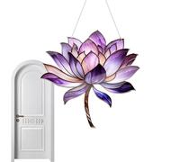 Flower Sun Catcher | Acrylic Floral Window Panels Hangings - Panel Stained Window Hangings Purple Sun Catcher for Thanksgiving Day