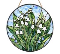 Flower Suncatcher, Flower Window Hanging, Lily of The Valley Sun Catchers for Windows, Floral Window Decor Home Garden Ornament Gift for Women