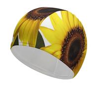 Flower Sunflower Bathing Cap High Elasticity Swimming Caps Fit Both Long Hair Short Hair Comfortable Large Shower Cap for Drag Reduction and Hair Protection