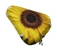 Flower Sunflower Bike Seat Cover Water-Repellent Exercise Bike Seat Cushion Bicycle Saddle Cover with Drawstring Rain Snow Dust Covers for City Mountain Road Biking