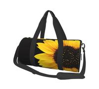 Flower Sunflower Duffle Bag With Shoes Compartment And Adjustable Strap,Foldable Travel Duffel Bags For Men Women,Waterproof Duffel Bags, Black, One Size