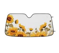 Flower Sunflower Floral Car Windshield Sun Shade Flower Sunflower Floral Cars Shade Front Windshield,Blocks UV Ray to Keep Your Vehicle CoolSun Visor Protector for Fits Car Truck SUV (55"x27.5")