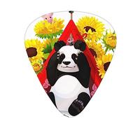 Flower Sunflower Pig Panda Guitar Picks Guitar Accessories 12 Pack Art Bass Pick Thin, Medium Heavy Gauges 3 Sizes For Ukulele