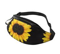 Flower Sunflower Waist Bag Bumbags for Men Women, Print Polyester Waist Pack for Travel Walking Sport with Adjustable Strap