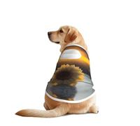 Flower Sunset Dog Shirt Vest Dog Clothes- Breathable Cooling for Big Dogs, Sun Protection Comfort Wear for Golden Retriever, Husky, Alaska Outdoor Activities 4X-Large