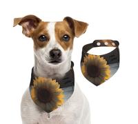 Flower Sunset Pet Scarf Dog Bandanas Spring Summer Soft Cotton Puppy Scarfs Adjustable Accessories for Small Medium Large Girl Boy Pup Medium