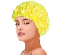 Flower Swim CapWomen,3DHandmade Petals,Extra Large Long Hair Ear Protection | Each petal is meticulously hand-stitched by artisans,No two caps are identical,Stand out at the pool, beach or